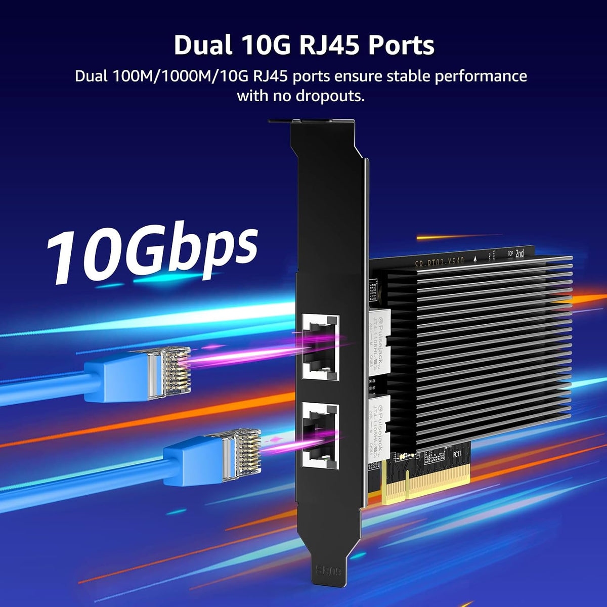 VIMIN 10G PCI-E Network Card with 10Gbps Dual RJ45 Ports