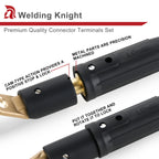Welding Knight 2PCS CT-40FA Welding Terminals Connector Brass Black & Red