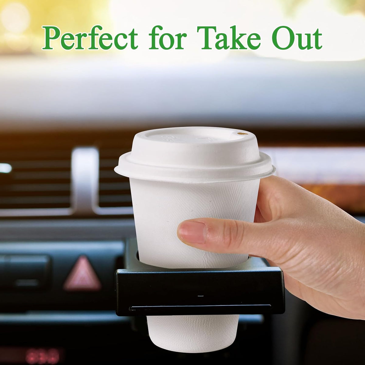 Compostable Coffee Cup Lids 200 Count，3.54 inch Disposable Cup Lid