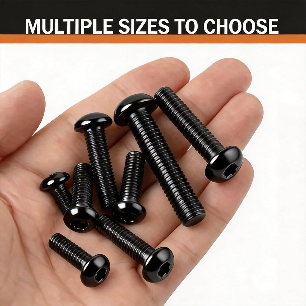 M5 x 20mm (50 Pack) Button Head Socket Cap Screws, Black Oxide 304 Stainless Steel 18-8, Fully Machine Thread