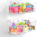 Bath Toy Storage 2 Packs, Large Bath Toy Holder - 3 Compartments, Quick-Dry | BPA-Free Bathtub Toy Organizer