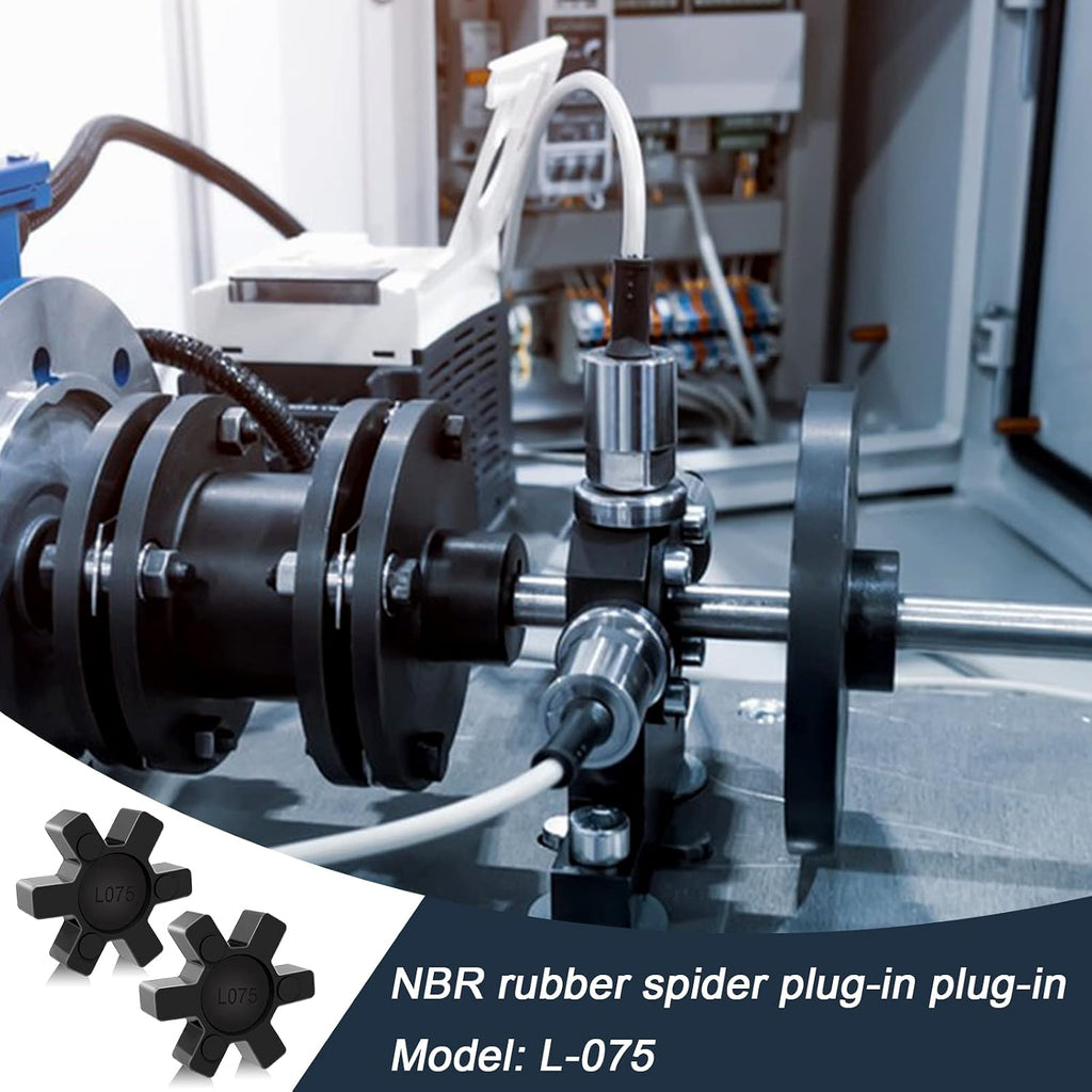 L075 Flexible NBR Rubber Spider Center Insert, 4 Pack Solid Coupling Pad Bumper Spider Center Inserts for L075 L Jaw Coupling Set