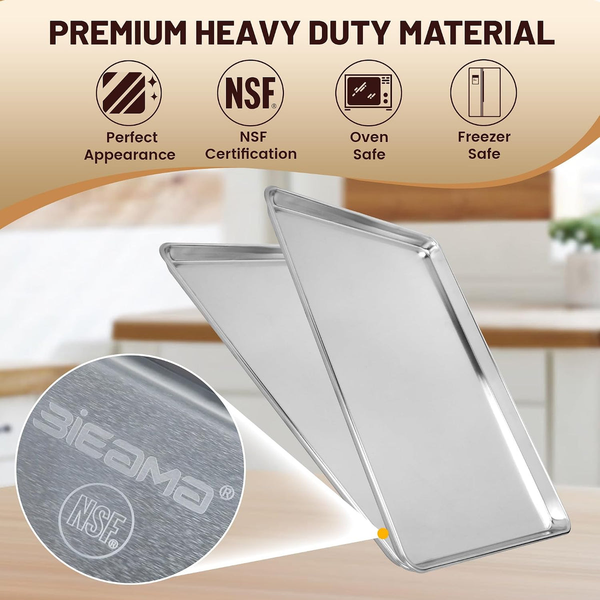 12 Pack 26" x 18" Full Size Baking Sheet Pan, Aluminum