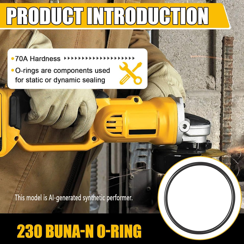 230 Buna-N O-Ring,70A Durometer,2-1/2" ID x 1/8" OD, Black,10-Pack