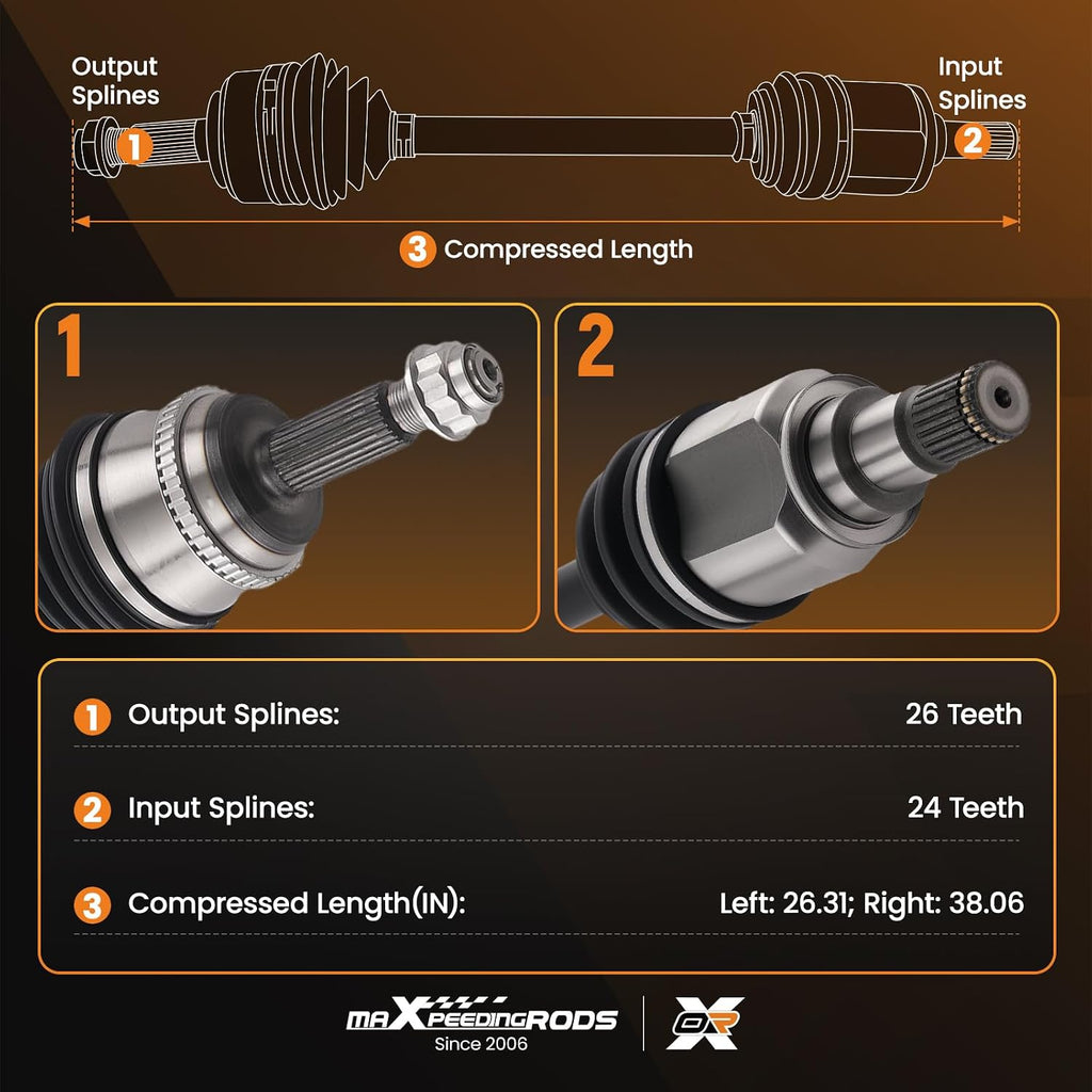 maXpeedingrods Pair Front Left and Right CV Axle Assembly for Toyota Camry