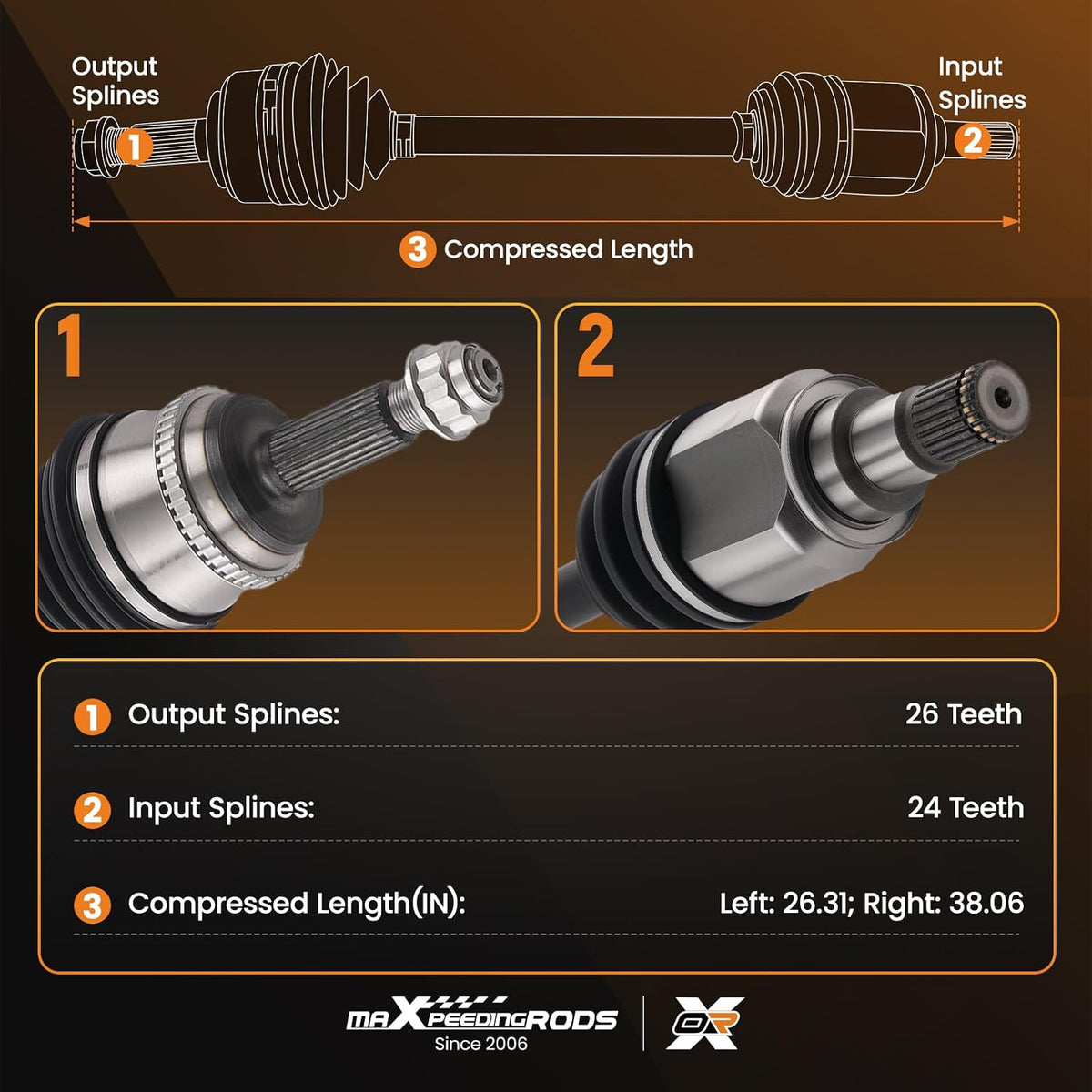 maXpeedingrods Pair Front Left and Right CV Axle Assembly for Toyota Camry