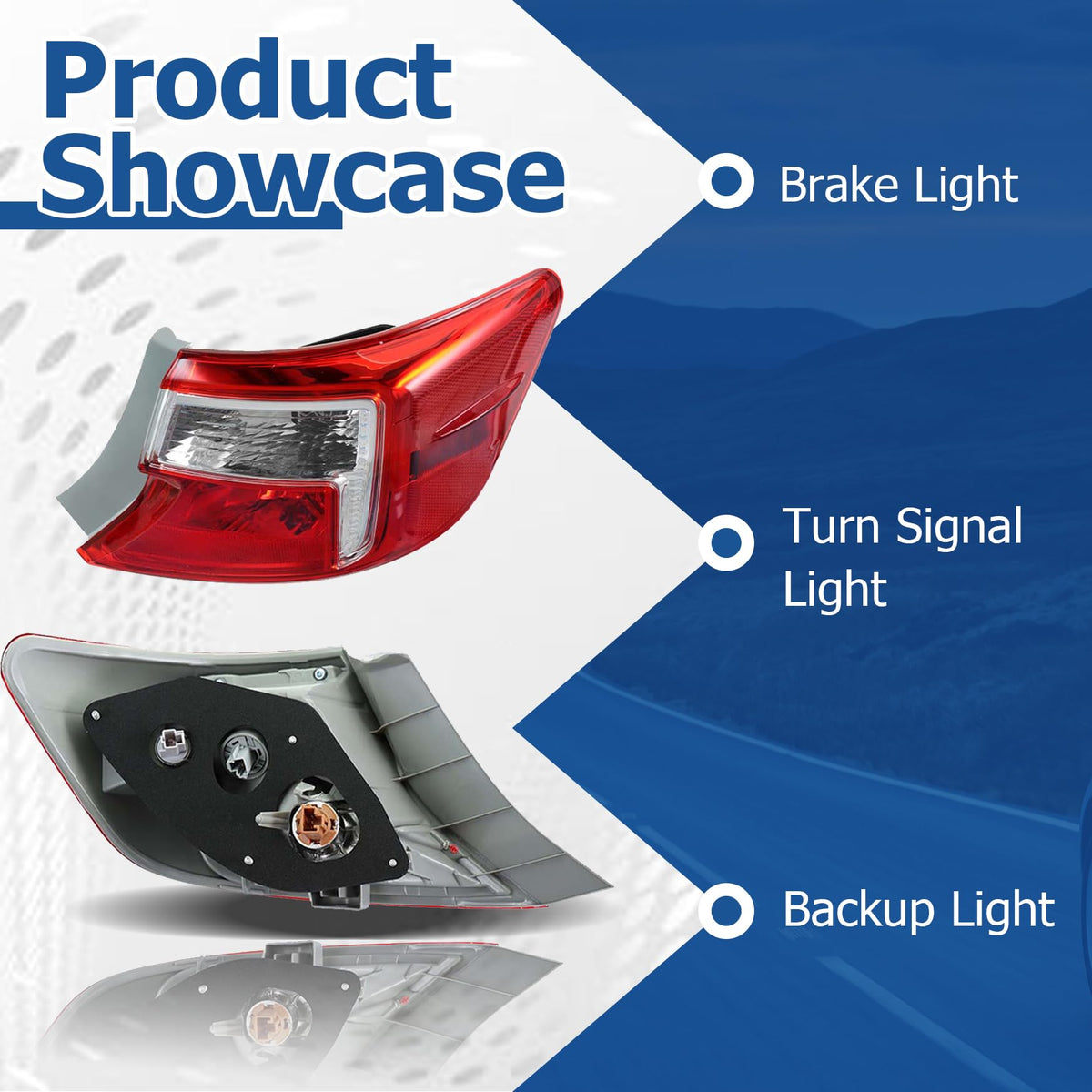 1 Pair Tail Lights Replacement for Toyota Camry 2012 2013 2014