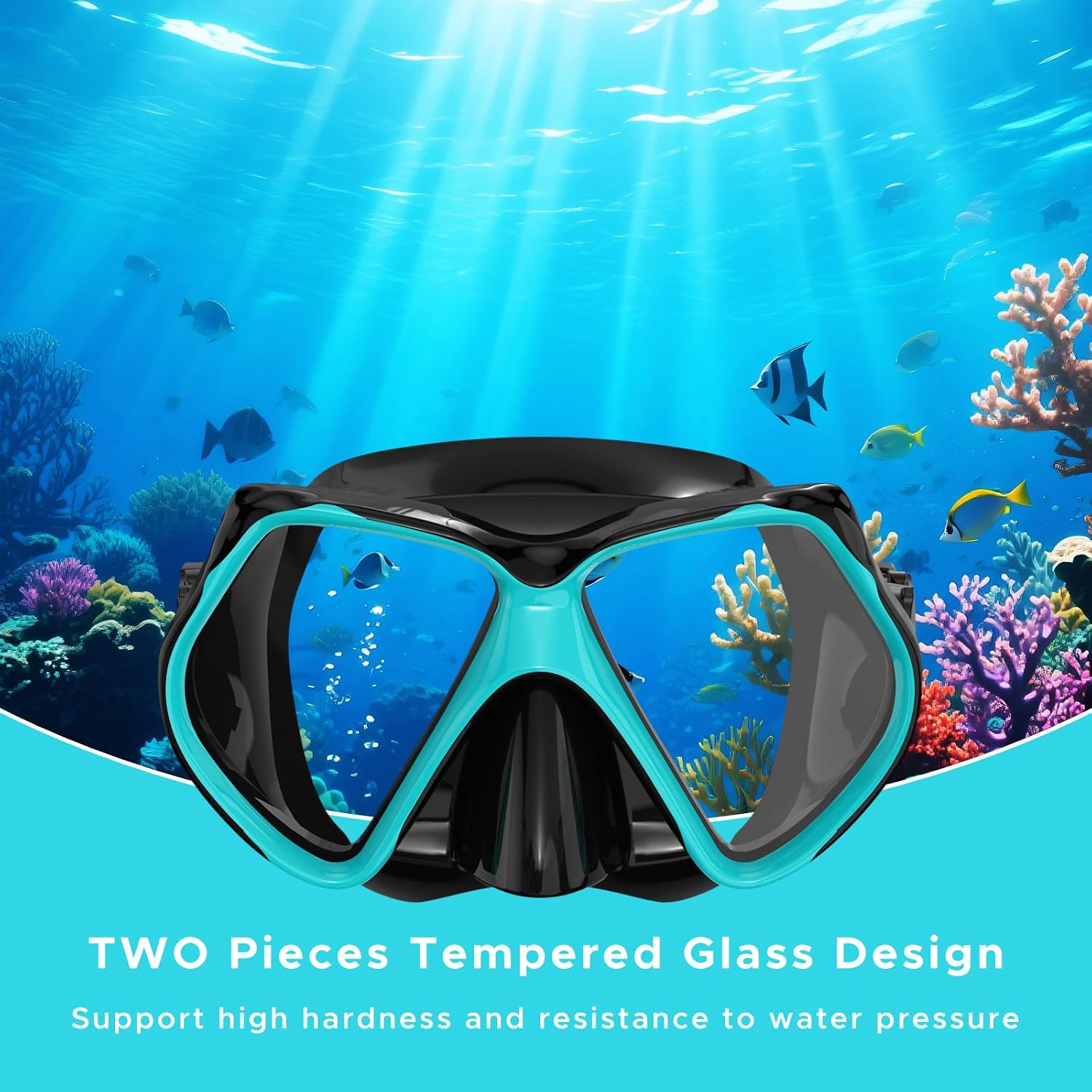 Snorkeling Gear for Adults, Dry Snorkel, Mask Set Adult, Diving Scuba Mask, Scuba Gear, Swimming Goggles with Nose