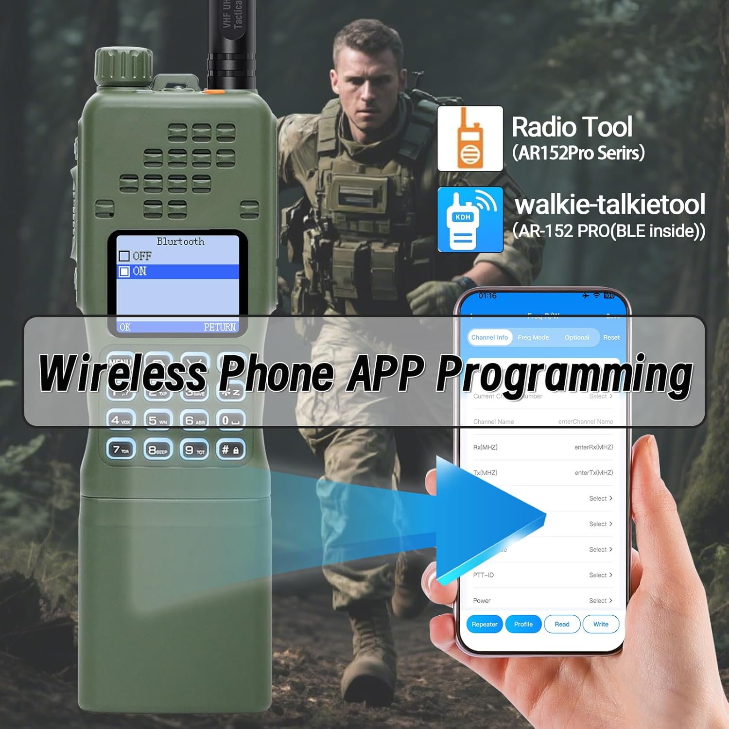 Radio Ham Radio Handheld AR-152 PRO 10W Rechargeable Walkie Talkies Long Range AR-5RM Two Way Radio NOAA Weather