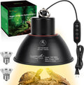 Reptile Heat Lamp Reptile Light Fixture 2Inch Shallow Dome with Dimmer and Cycle Timer, Max 100W, 2 Pack Heat Lamps