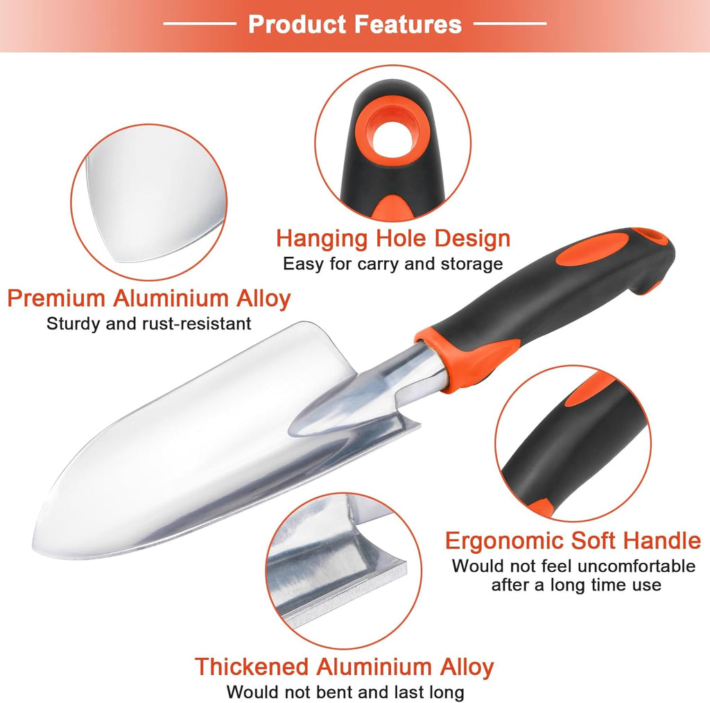 Garden Shovel Trowel Garden Tool Set, 2 Pack Heavy Duty Gardening Tools Set Include Wide Garden Trowel, Hand Shovel