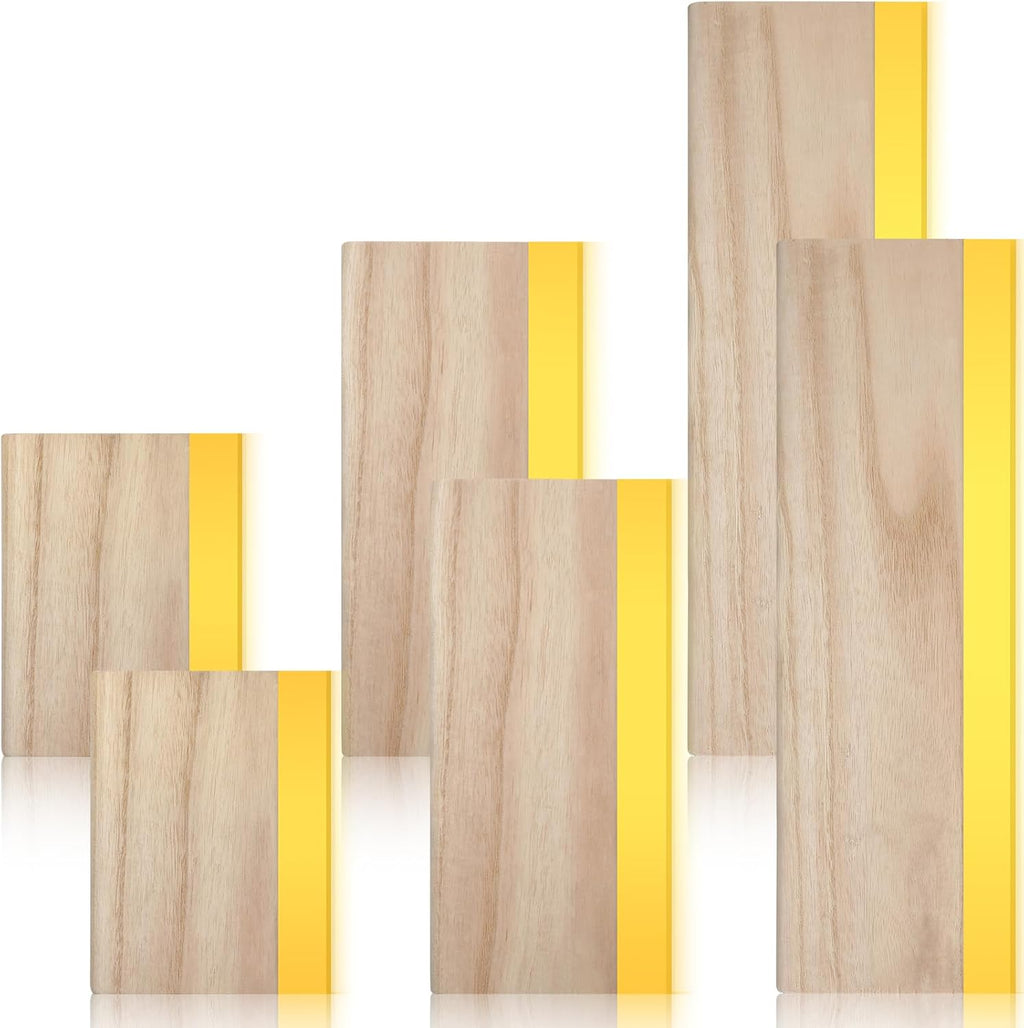 6 Pcs Rubber Screen Printing Squeegee Wooden Ink Scraper 75 Durometer Silk Stencil Screen Printing Squeegee for