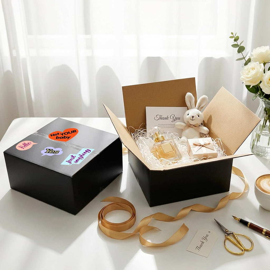 8x8x4 Black Shipping Boxes, 30 Pack Medium Mailer & Packaging Boxes for Small Business, Heavy Duty Corrugated