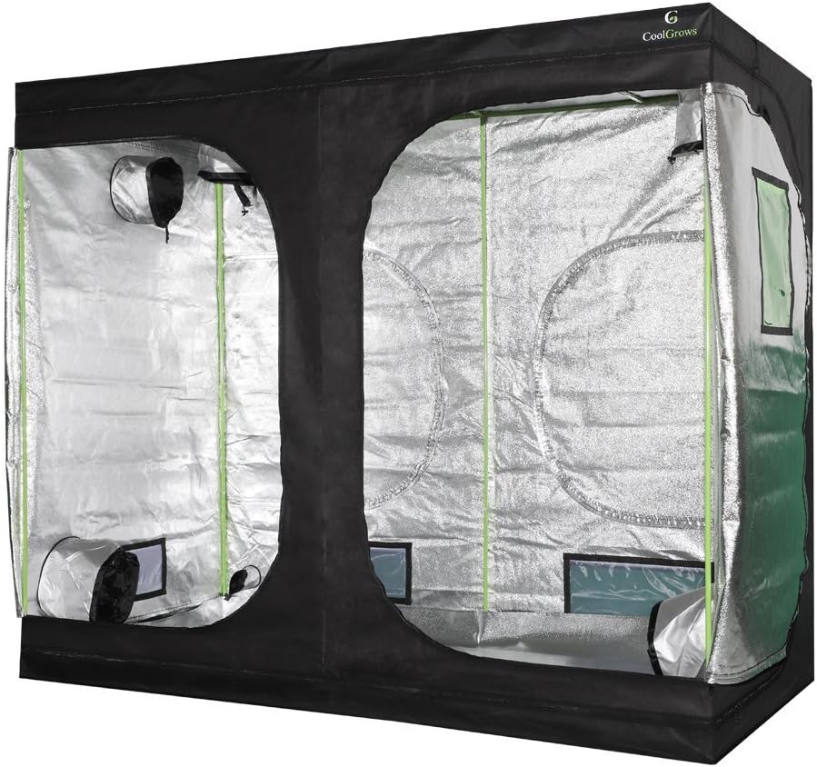 96"x48"x80" Mylar Hydroponic Grow Tent Grow Room with Obeservation Window and Removable Floor Tray for Indoor Plant