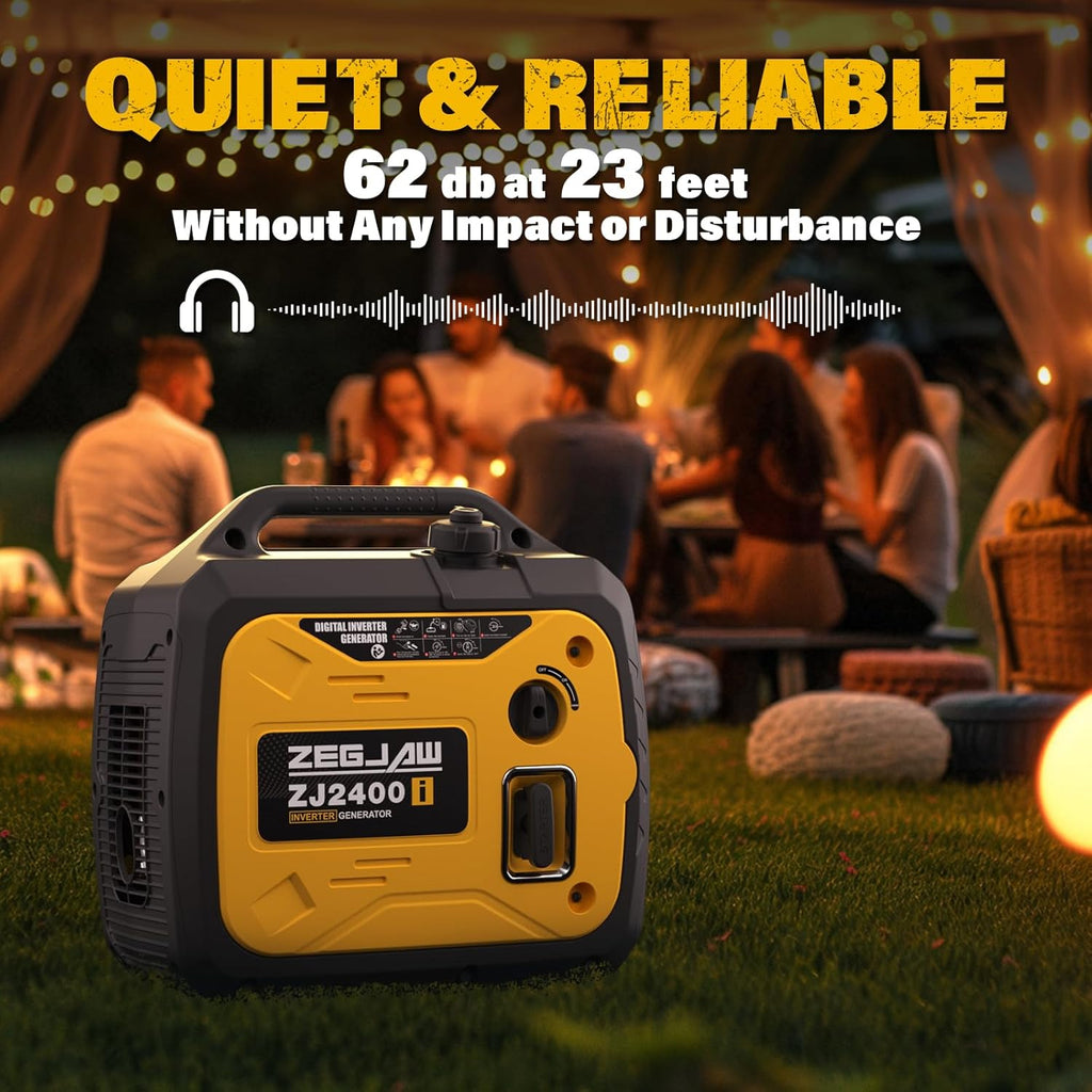 2400-Watt Portable Inverter Generator, EPA Compliant, CO-Sensor, Eco-Mode Feature, Lightweight & Quiet Gas Powered