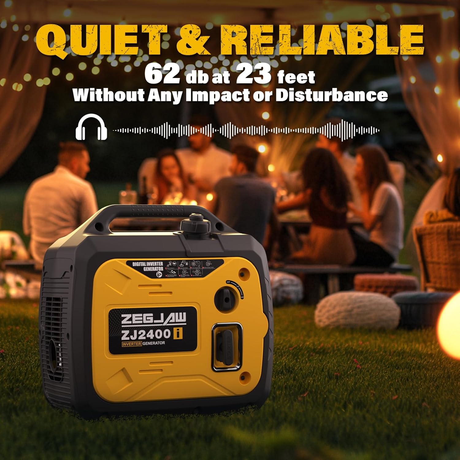 2400-Watt Portable Inverter Generator, EPA Compliant, CO-Sensor, Eco-Mode Feature, Lightweight & Quiet Gas Powered