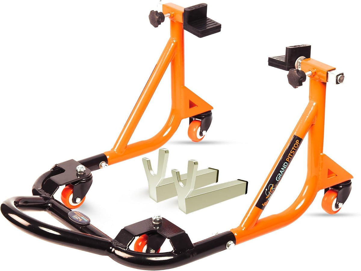 Universal Adjustable Rear Paddock Stand for Motorcycle with Swingarm Rest 360° Dismantable, Motorcycle Weight Up to