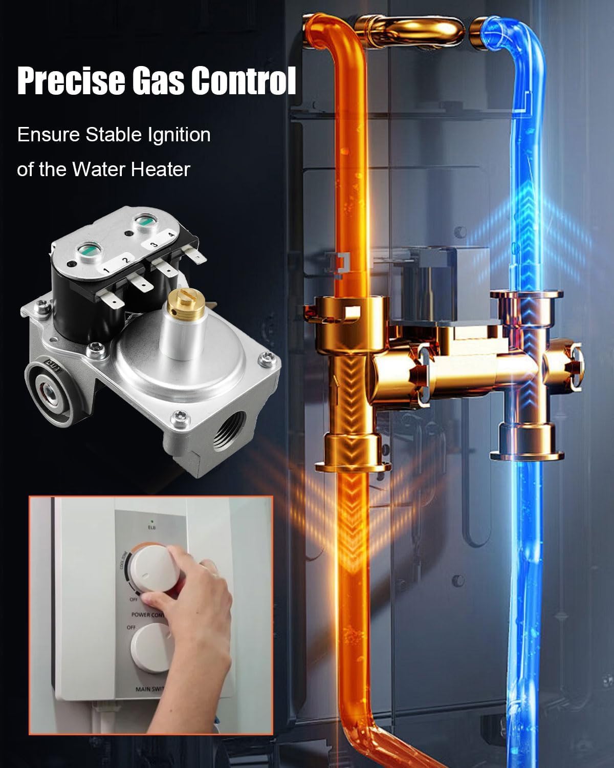 WUMZIJ 161109 RV Water Heater Gas Control Valve for Control Hot Water