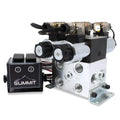 Electric Hydraulic Double Acting Control Valve w/Rocker Switch, 2 Spool, 15 GPM (A Spool Controls Double Acting Cylinders, 24 Volt)