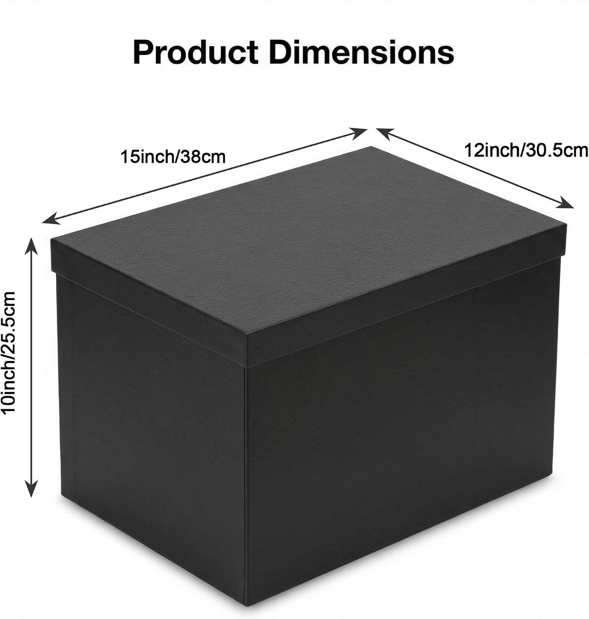 15x12x10 Inches Large Black Gift Boxes with Lids for Presents