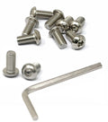 iexcell 10 Pcs M12 x 25mm Thread Pitch 1.75 mm Stainless Steel 304 Hex Socket Button Head Cap Screws Bolts Kit