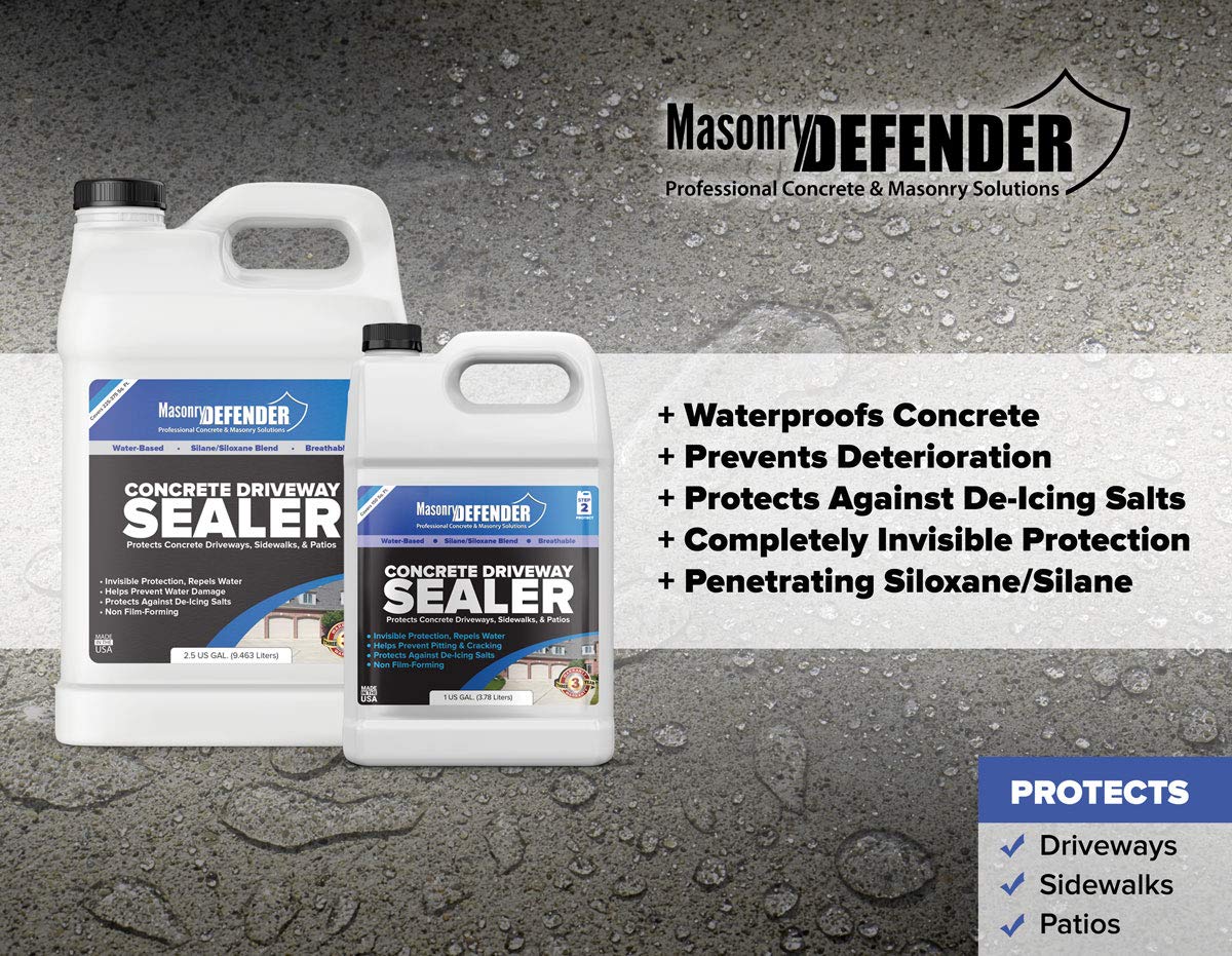 Concrete Sealer - Deep Penetrating Water Repellent, Silane Siloxane - 2.5 Gallon