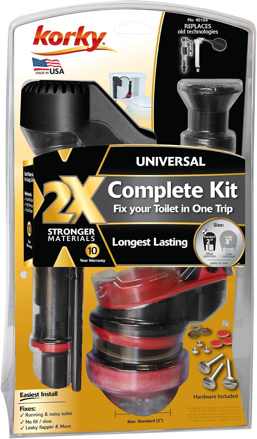 4010XP 2X Long-Life Standard 2-inch Complete Fixes: Running, Noisy, No/Slow Refill, and No/Weak Flush Easy to Install