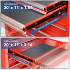 Universal Large Load Capacity Plastic Top Roller Rolling Tool Chest Cabinet with Key Lock and Wheels, 7-Drawers