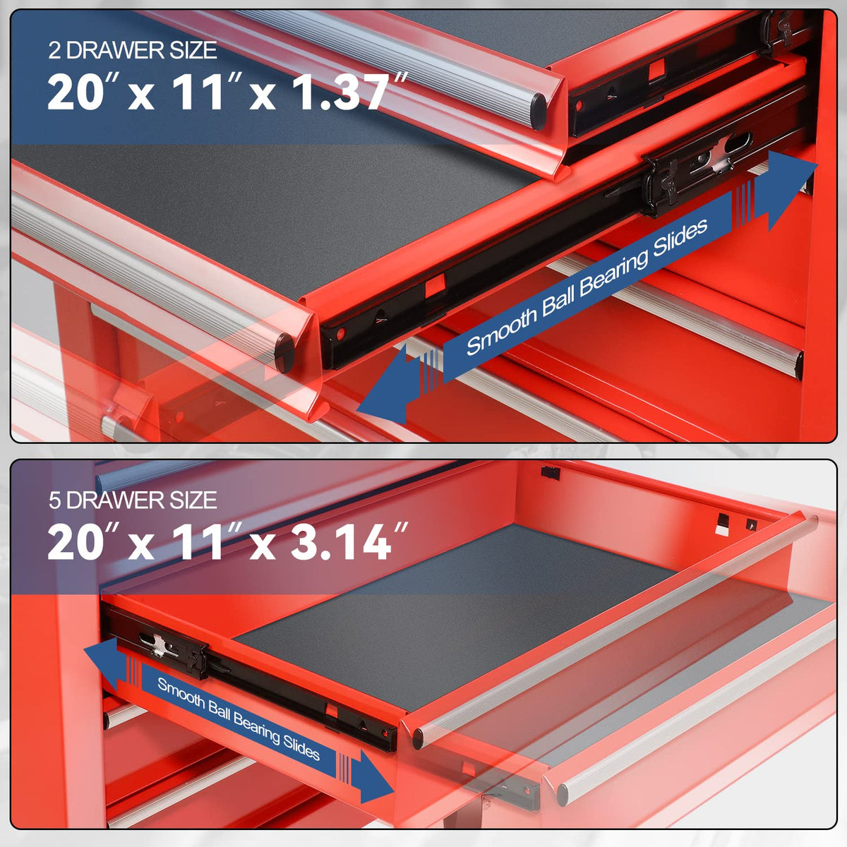 Universal Large Load Capacity Plastic Top Roller Rolling Tool Chest Cabinet with Key Lock and Wheels, 7-Drawers