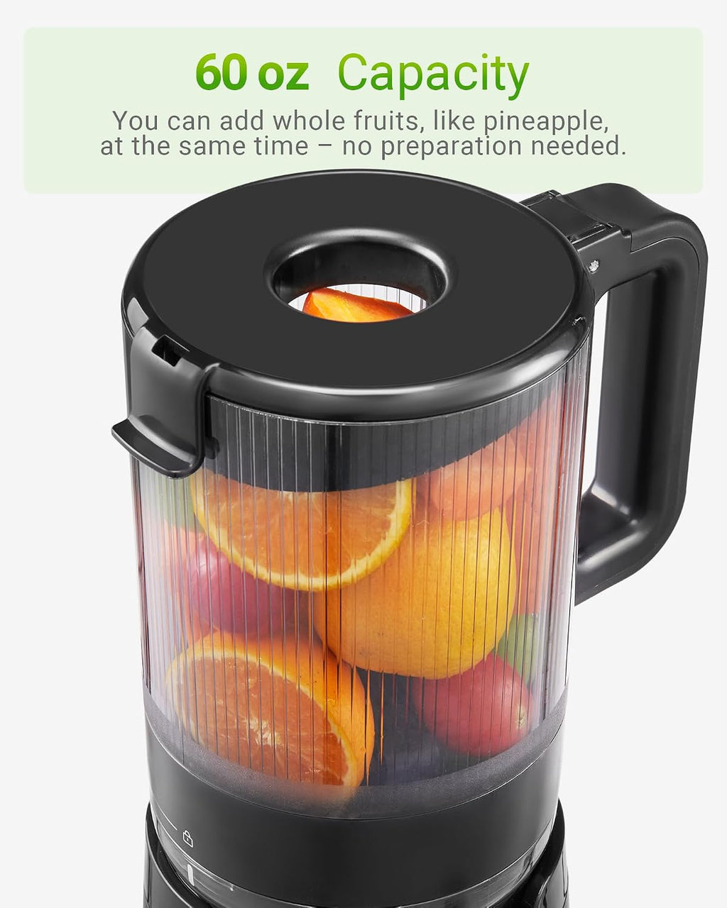 Juicer Machines, Cold Press Juicer with 5.8" Extra Large Feed Chute Fit Whole Fruits & Vegetables Easy to Clean, High