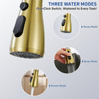 Brushed Gold Kitchen Faucets with Pull Down Sprayer