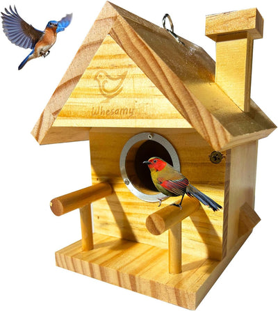 Bird Houses for Outside, Bird House Clearance with Metal Predator Guard for Bluebird Wren Swallow Finch, Cedar Wooden