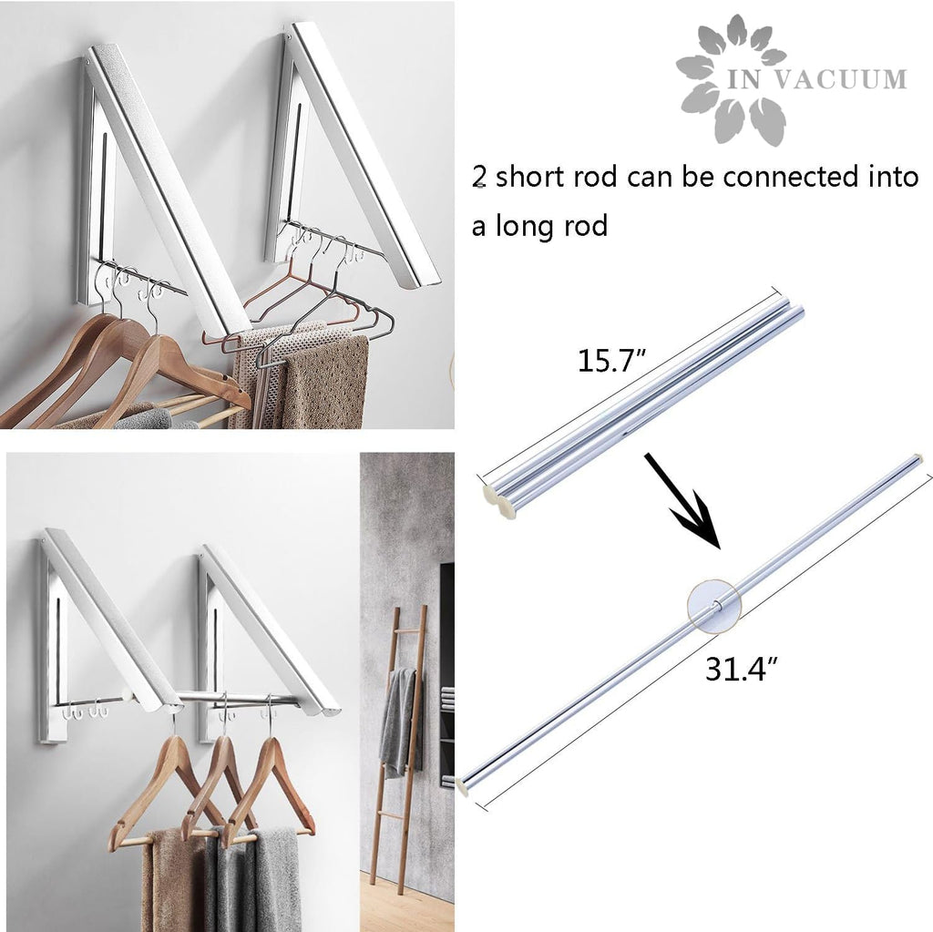Clothes Drying Rack Folding Indoor, Wall Mounted Drying Racks for Laundry | Double Foldable Clothing Rack w/
