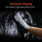 Polishes Clay Mitt - Medium Grade Clay Bar Infused Mitt | Quickly Removes Embedded Contaminants, Overspray, Iron
