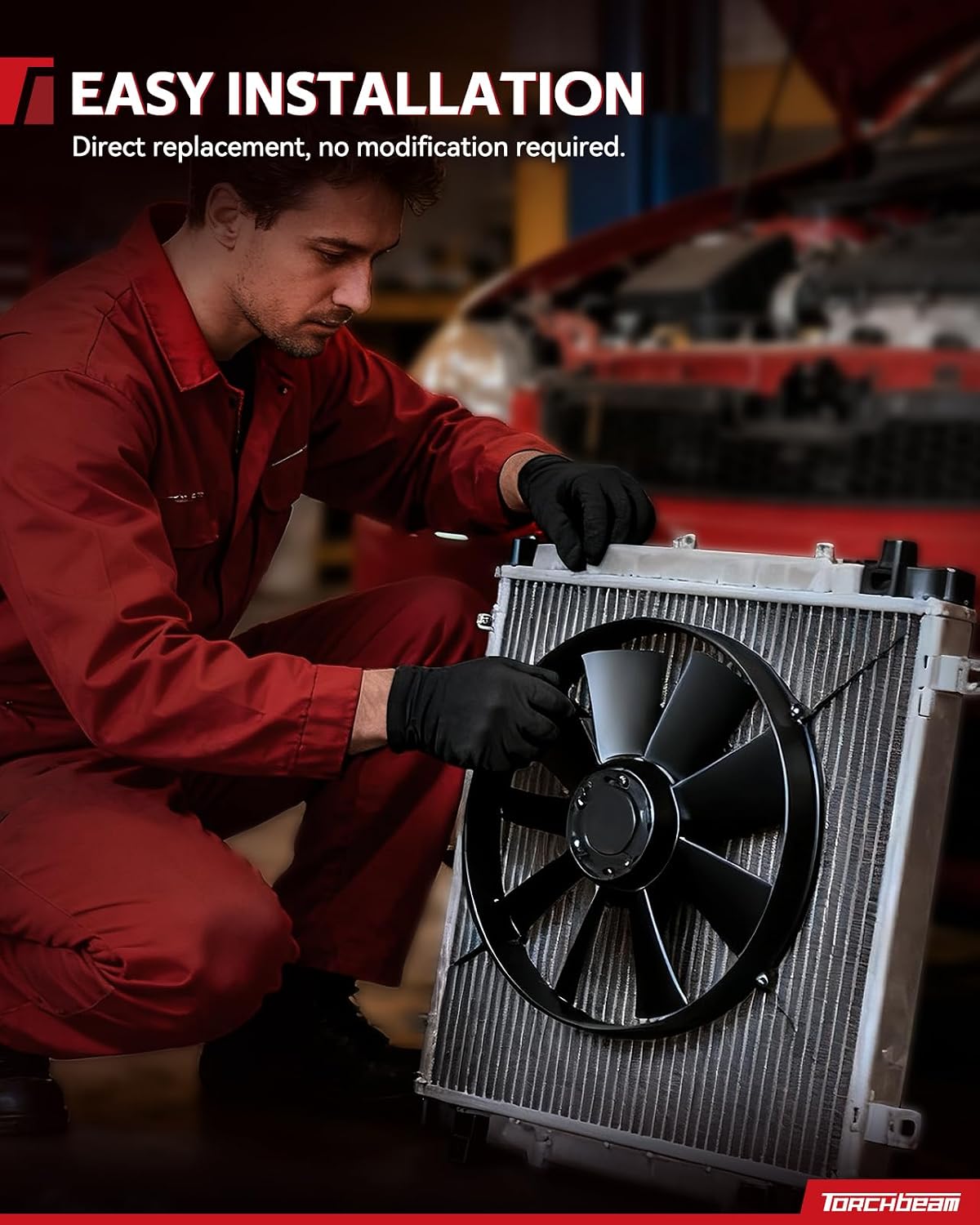 Torchbeam Engine Cooling Radiator Fan Assembly for Toyota Corolla 2014-2019