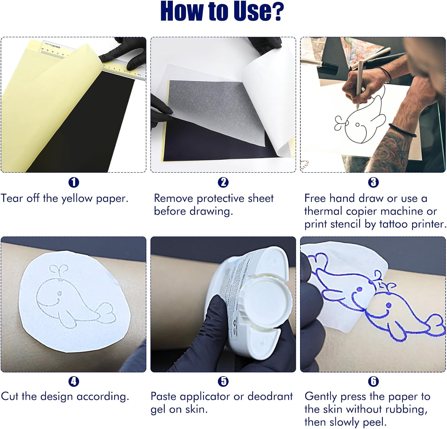 Tattoo Transfer Paper, 50 Sheets Tattoo Stencil Paper for Tattooing,A4 Size