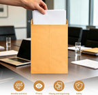 Self Seal Catalog Envelopes 9x12, 100 Pack, Yellow Brown Kraft Manilla