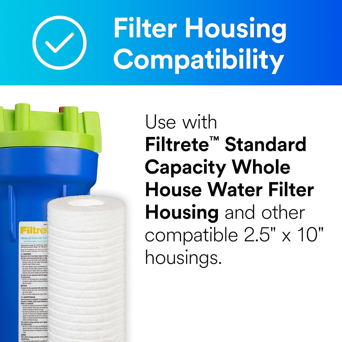 Filtrete String Wound Whole House Filter Replacement 3WH-STDSW-F02, 2-Pack | String Wound Filter Helps Helps Protect