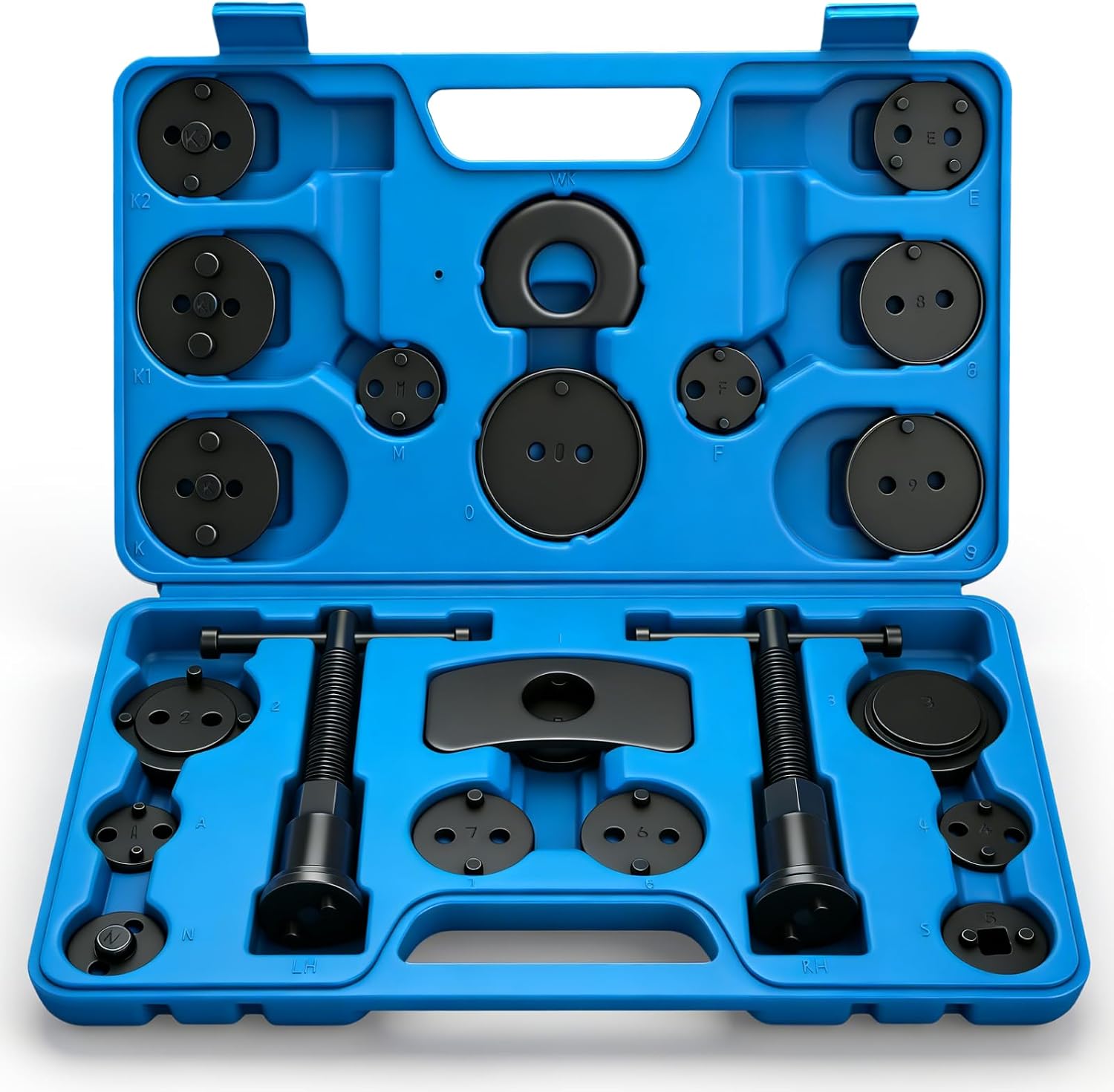 22pc Brake Caliper Compression Tool Set, Heavy Duty Brake Piston Compressor Tool and Wind Back Tool Kit for Brake Pad