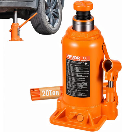 Hydraulic Bottle Jack, 20 Ton/44092 LBS All Welded Bottle Jack, 7.5-14 inch Lifting Range, with 3-Section Long Handle