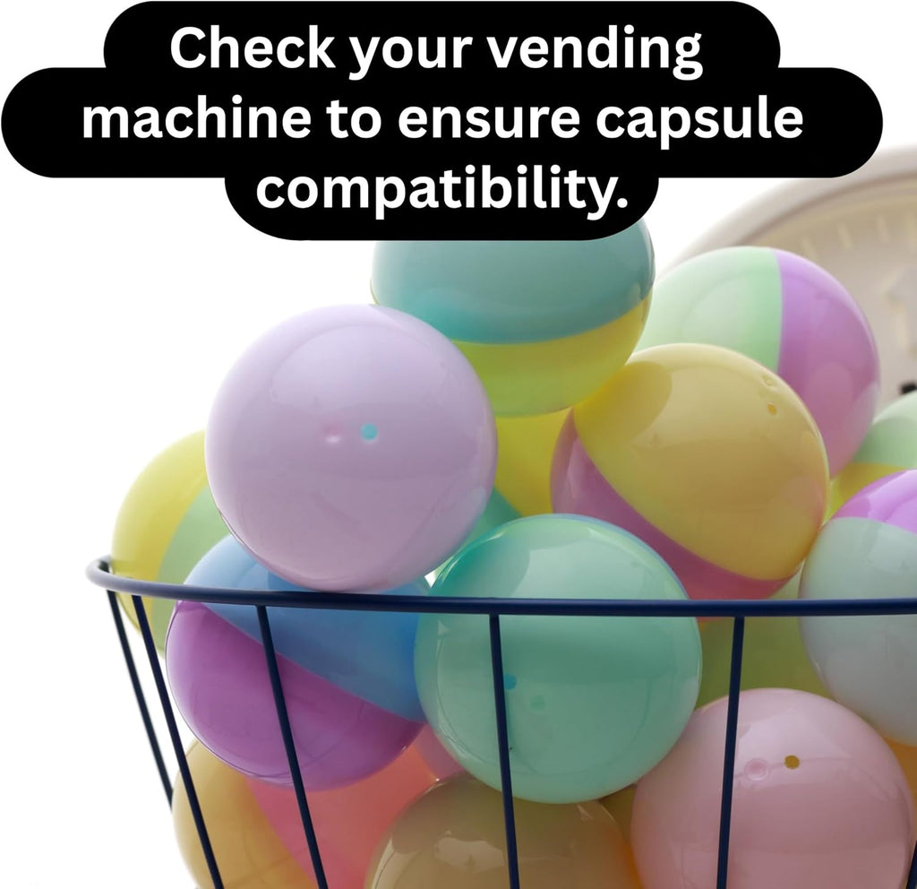 Capsule Vending Machine Pastel Colored Round Capsules Empty 50 pcs 2 inch - Gumball Machine Capsules Bulk Party Favor