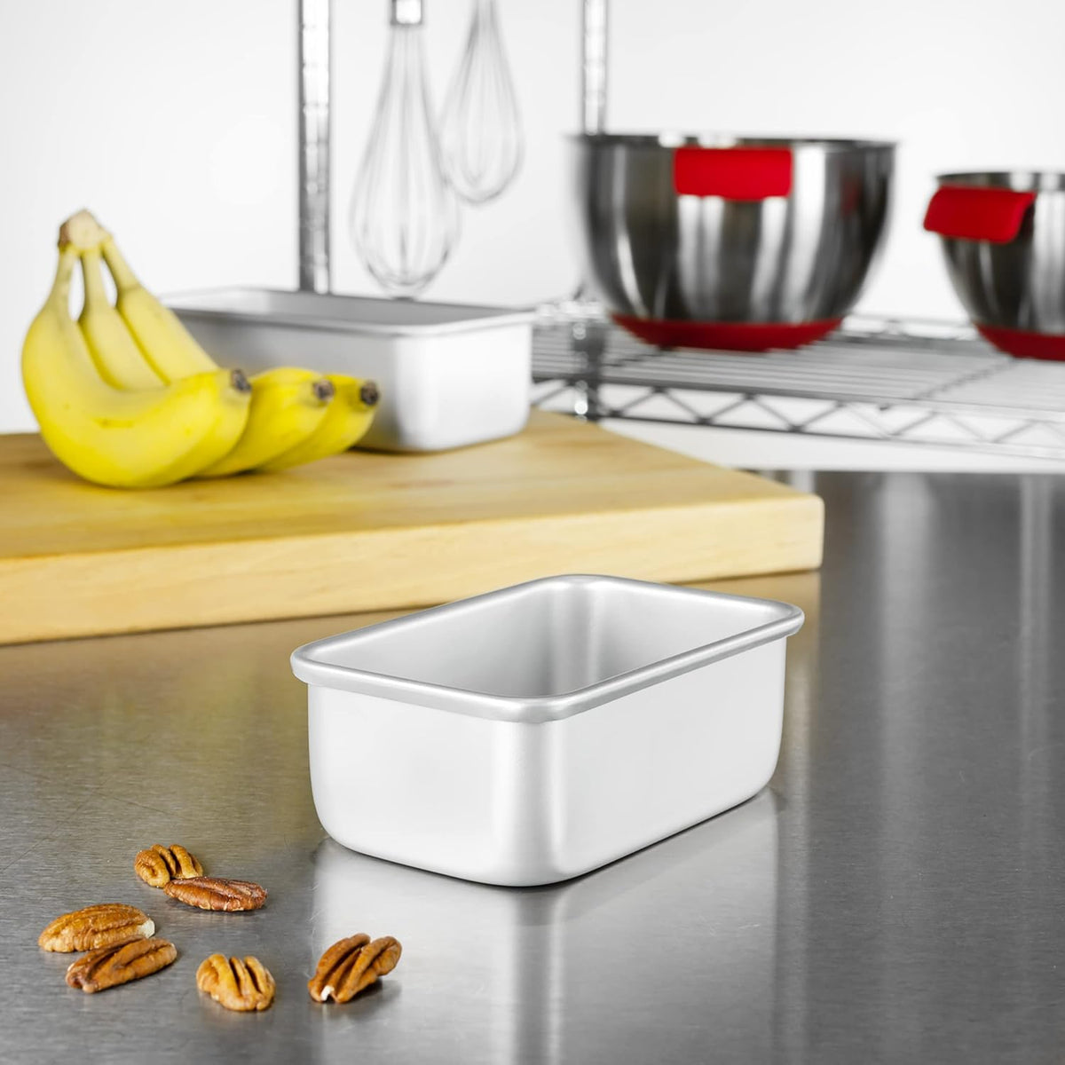 BP-5640-2PK Anodized Aluminum Bread Loaf Pan, 5.5 x 3.125 x 2.375 inch, Set of 2