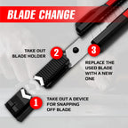 Small Retractable Utility Knife, 9mm Snap-Off Cutter with SK5 Blades – Heavy Duty Razor Knife for Carpet, Drywall