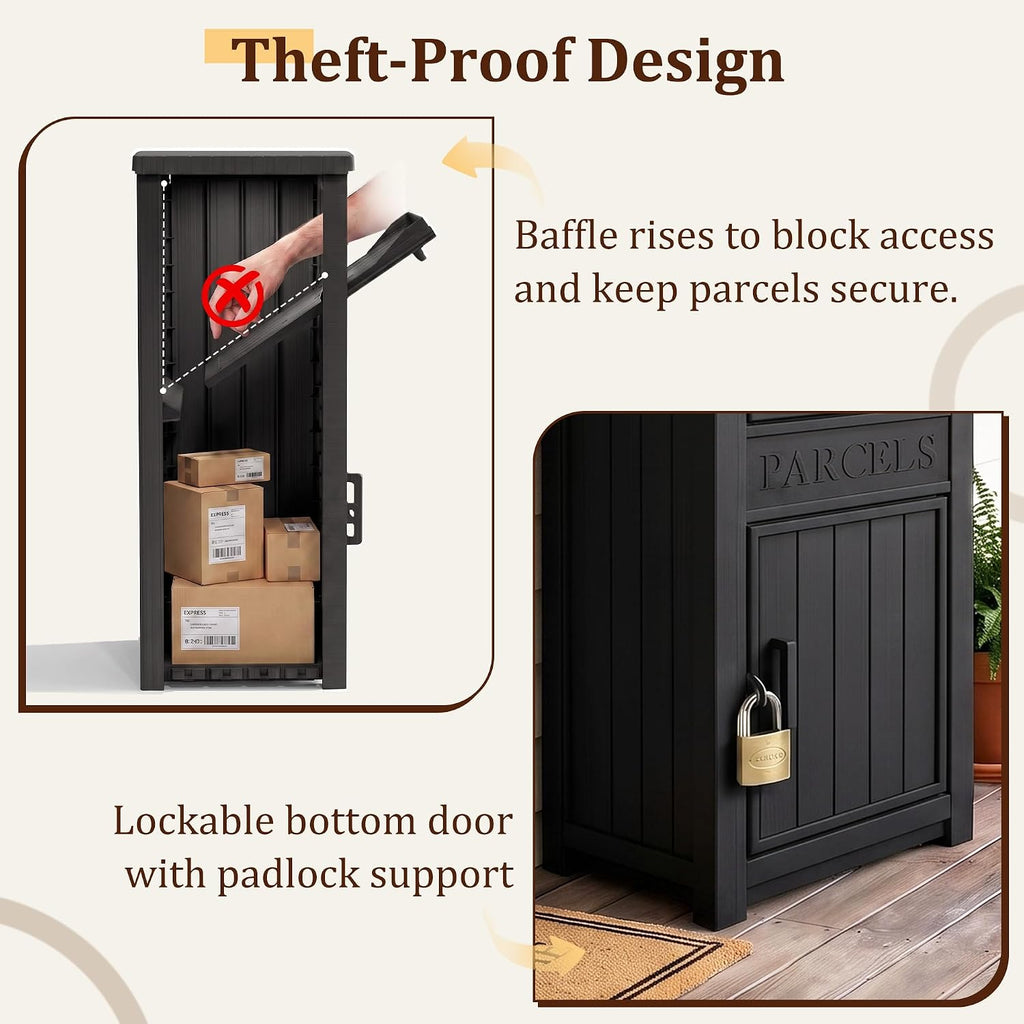 Package Delivery Boxes for Outside, 120 Gallon Outdoor Storage Box | Lockable Secure Design, Deck Box Outdoor