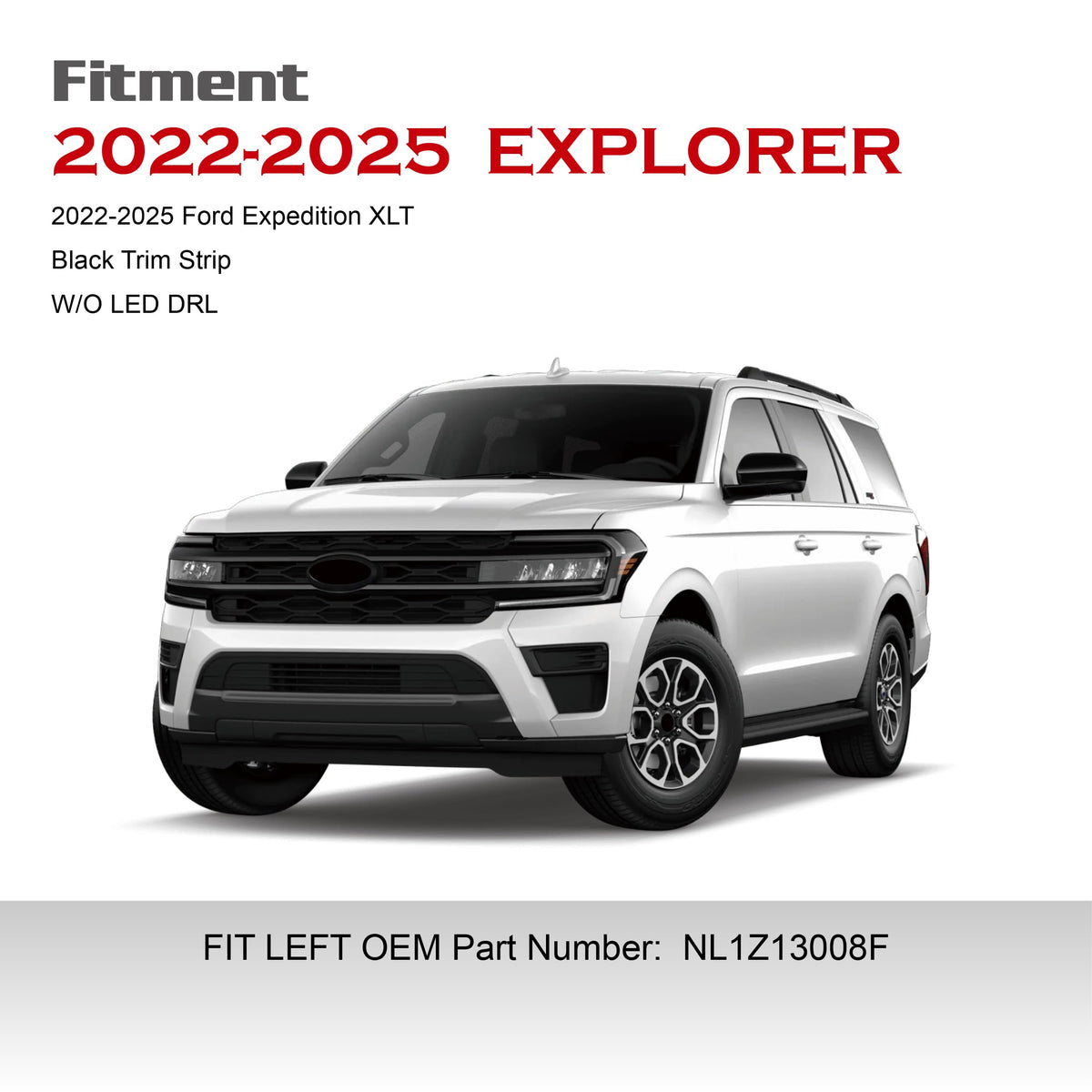 Black Headlight Assembly Compatible with 2022-2024 Ford Expedition