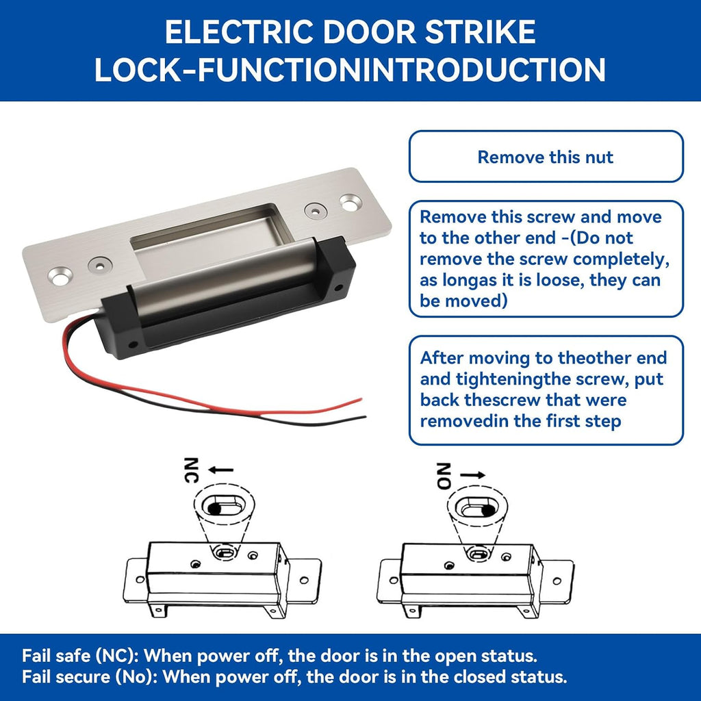 2026 Upgraded Access Control Electric Strike Door Lock Kit | Fit Cylindrical Mechanical locksets Wireless Door Buzzer