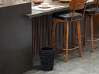 Wicker Trash Can, Small Bahtroom Waste Basket, 2 Gallon, Black
