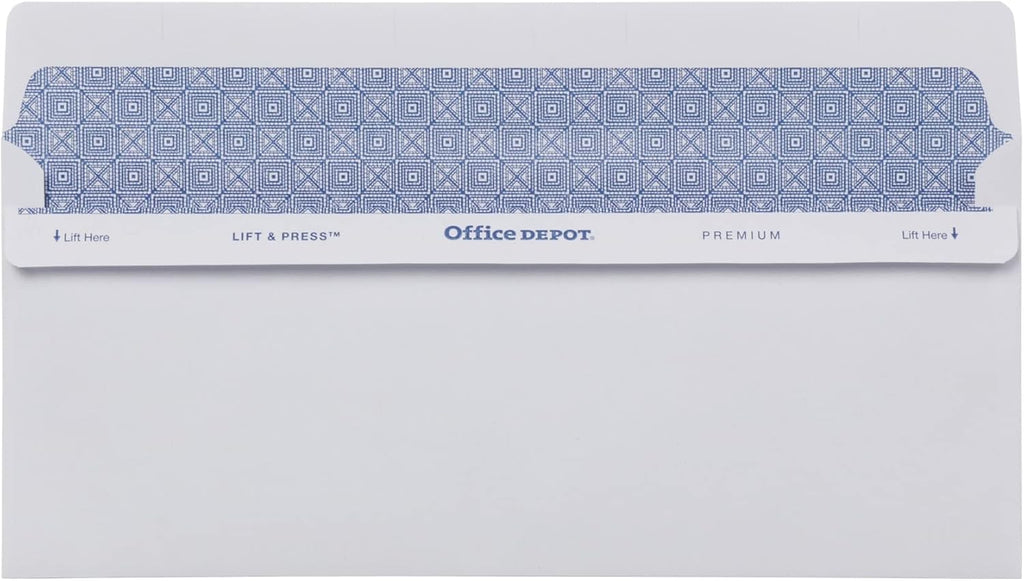 100% Recycled Lift Press(TM) Window Envelopes, #10 (4 1/8in. x 9 1/2in.), White, Pack Of 500, 76171