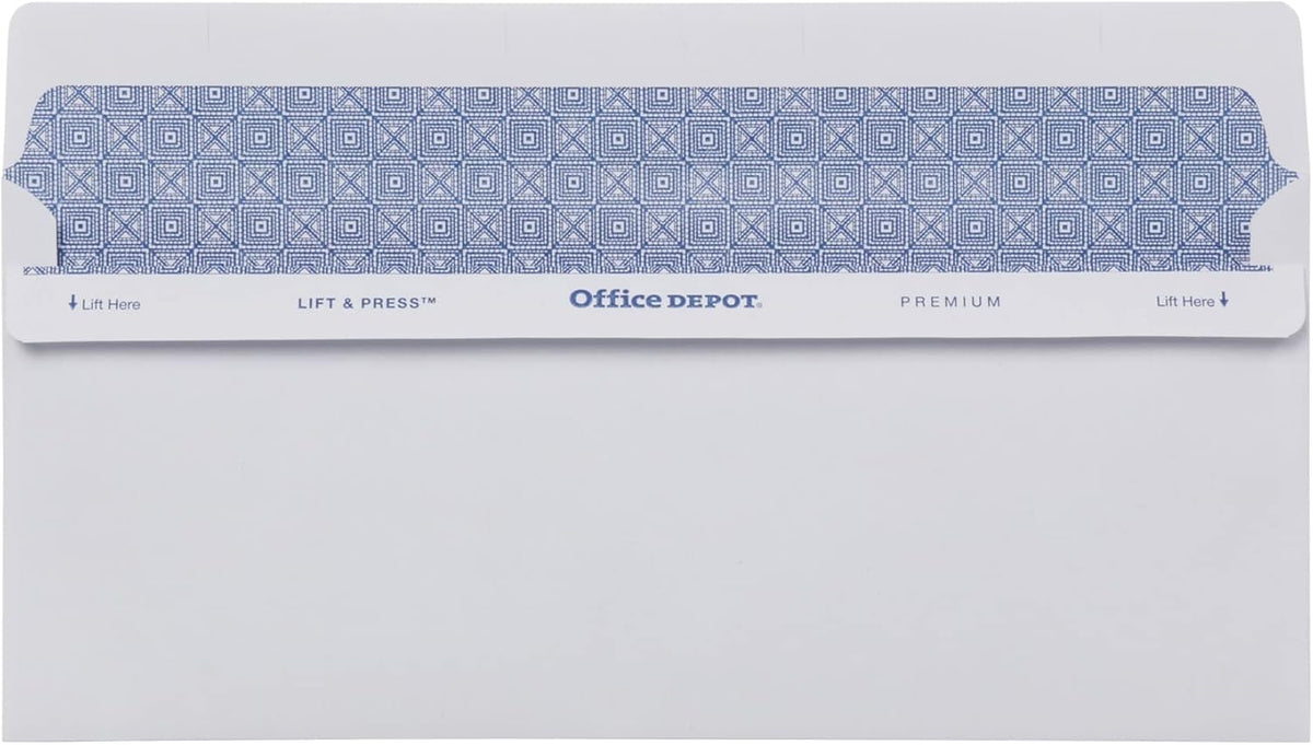 100% Recycled Lift Press(TM) Window Envelopes, #10 (4 1/8in. x 9 1/2in.), White, Pack Of 500, 76171