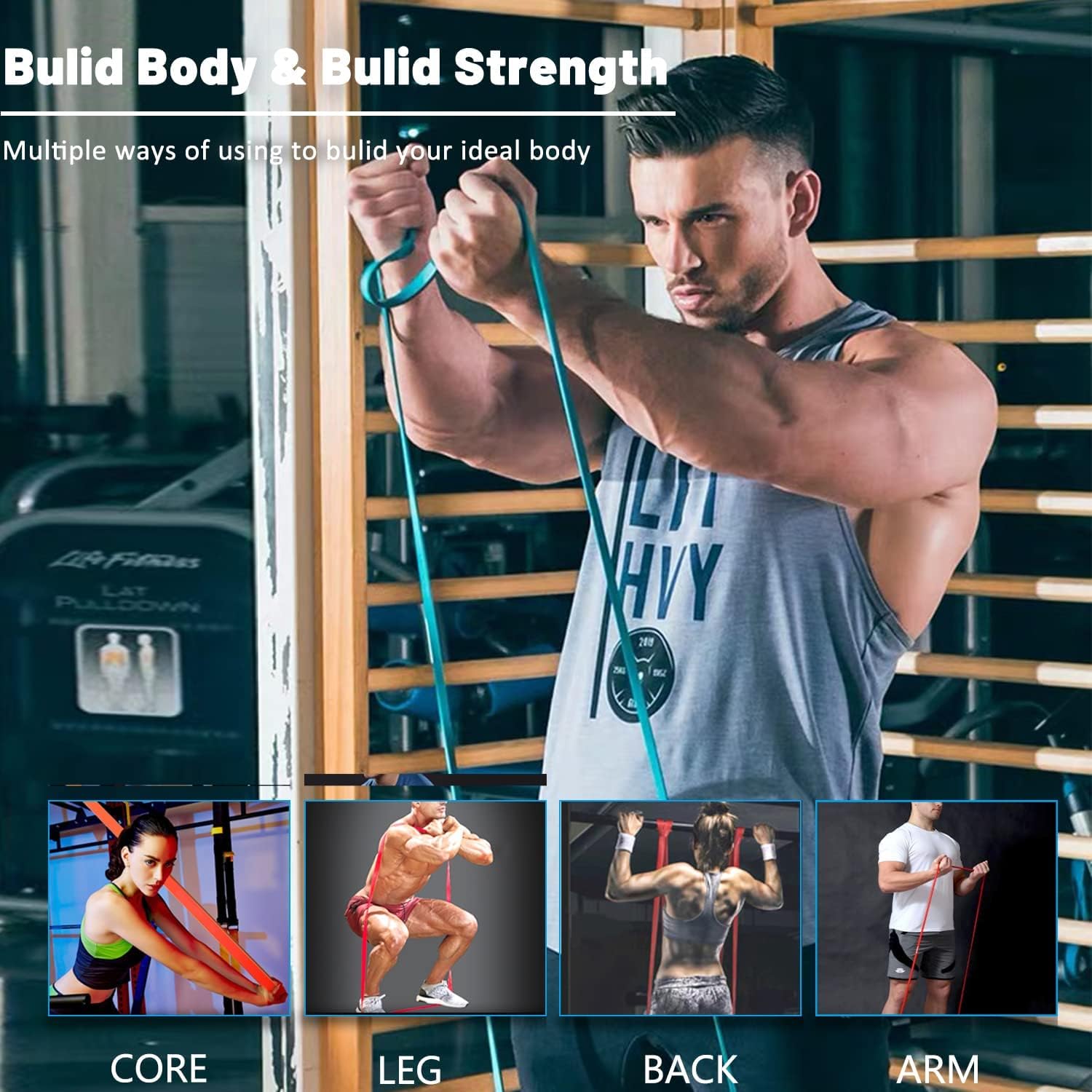 Resistance Bands, Pull Up Assist Bands - Workout Bands, Eexercise Bands, Long Resistance Bands Set for Working Out